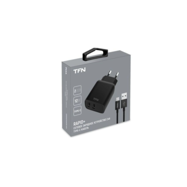 Сетевое зарядное устройство TFN Rapid+ 2xUSB 2.4A + кабель USB-C White (TFN-WCRPD12W2U04)
